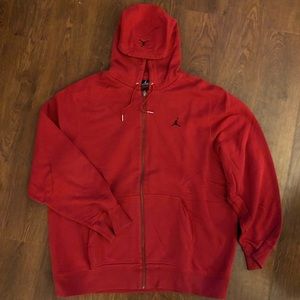 Men’s Jordan brand full zip red hoody Sz. XL